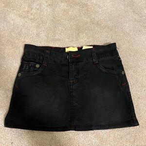 Marlow Black Denim Mini Skirt